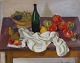 Dansk 
Kunstgalleri 
presents: 
"Still 
life with 
clothing, 
fruits and 
bottle on the 
table" The 
painting 
carries ...