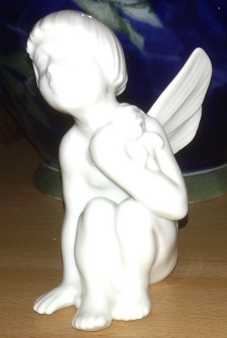 Dahl Jensen Blanc de Chine figur Cupid med rose No 1163