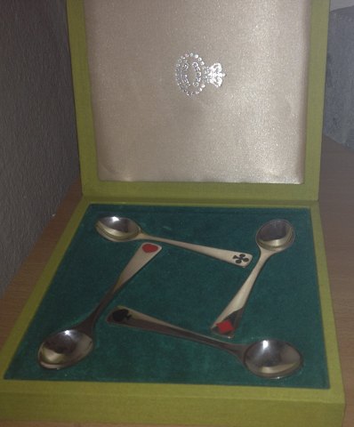 Georg Jensen Henning Koppel Card Game spoon set in Sterling Silver