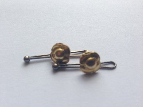 2 x Georg Jensen Gold Buttons 18K No 100