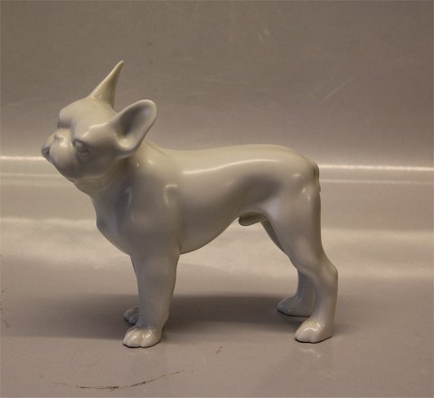 Dansk Stentøj B&G 2165 Fransk Bulldog, Celadon Glasur 17 x 18 cm
