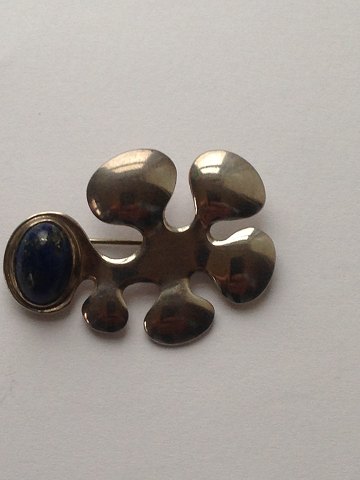 Georg Jensen Sterling Sølv Broche med Lapis Luzuli No 367