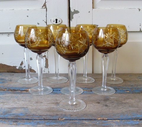 Karamel farvede Rømer glas