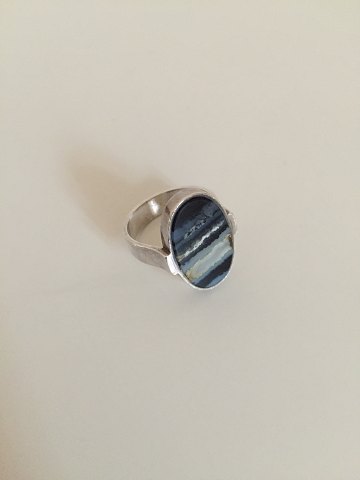 Georg Jensen Sterling Sølv Harald Nielsen Ring No 189 Prydet med Agat