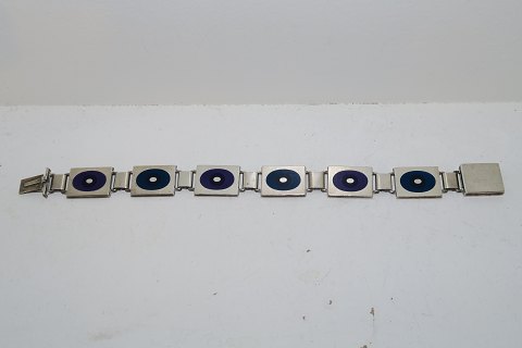 Sterling sølv armbånd med emalje fra 1970