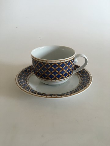 Royal Copenhagen Liselund Mørkeblå Kaffekop og underkop No 072/073