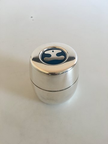 Georg Jensen Sterling Silver Henning Koppel Lidded Box ornamented with enamel