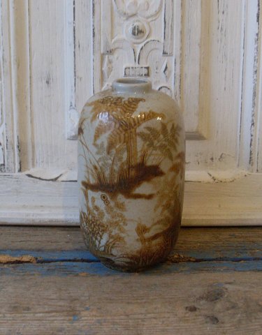 Niels Thorsson for Royal Copenhagen unika vase dekoreret med bregner
