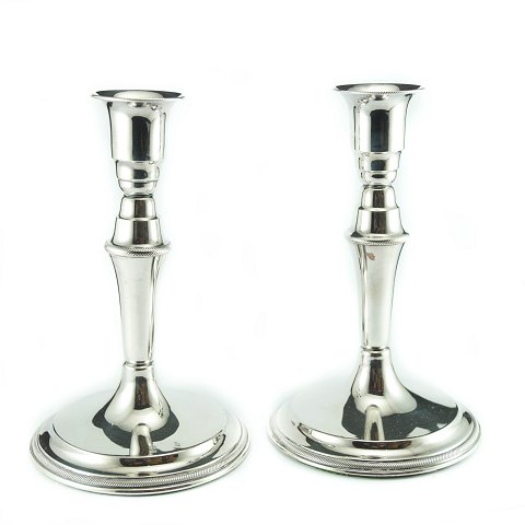 Candle holders of silver