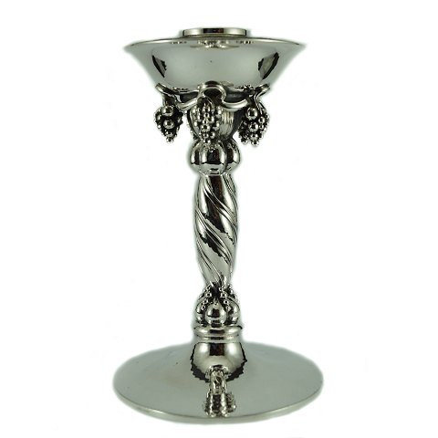 Georg Jensen; "Grape" candlestick in sterling silver