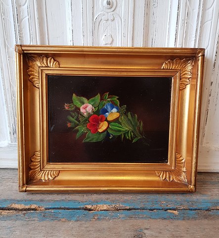 19th century flower painting - I.L.Jensen school - flowers on the carm signed N.N.