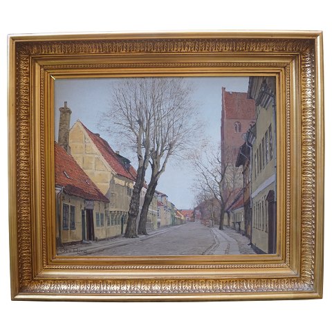 Ole Ring; Painting, Danish city "Køge", oil painting