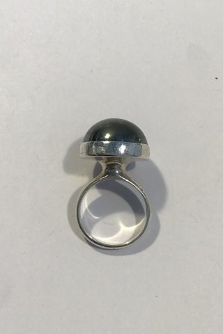 Georg Jensen Sterling Sølv Ring No 123 med Hæmatit Nanna Ditzel