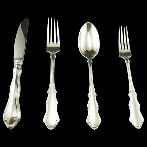 A. Dragsted; Holberg silver cutlery, a set for 12 persons