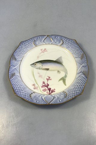 Royal Copenhagen Blue Fish Plate with Gold No 1212/3002.