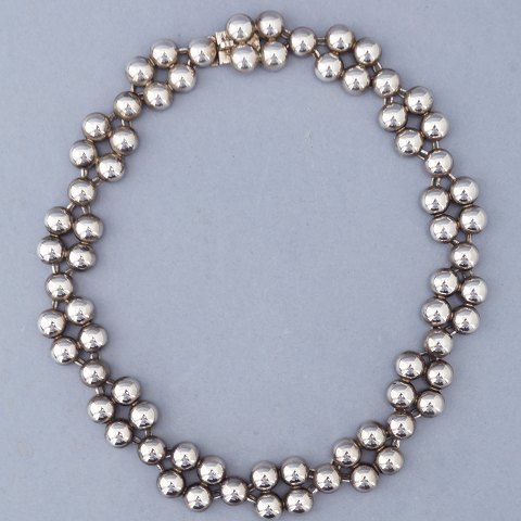 Jørgen Jensen; silver necklace with motive of spheres