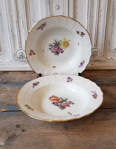 Royal Copenhagen Fuld Saksisk Blomst stor dyb tallerken no. 1614