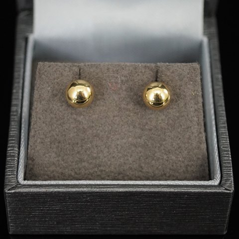 Earrings of 14k gold, round, 5 mm