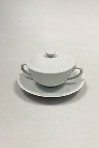 Royal Copenhagen Salto White Dinnerware Bouillon Cup and Saucer