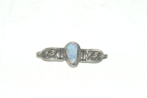 Elegant opal broche i sterling