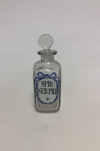Holmegaard  Apotekerflasken, krukke med tekst" SPIR SERPILL"  fra 1990