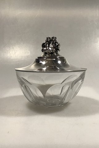 Georg Jensen Sterling Silver Lid and Baccarat Crystal Confiture Glass Jar No 482