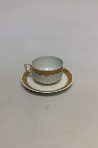 Royal Copenhagen Gold Fan Tea Cup and Saucer No. 11545