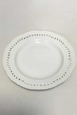 Royal Copenhagen Flora Danica Pearl pattern White Plate with pierced border 3554