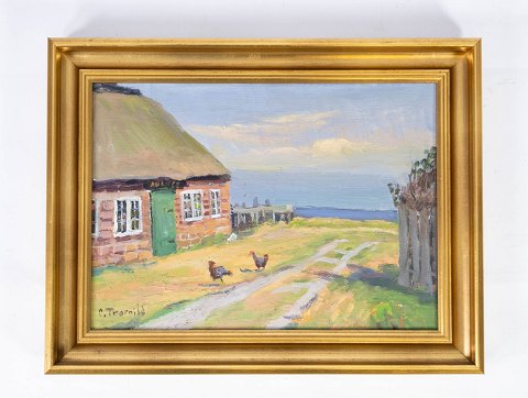 Oil painting with country motif signed C. Thornild. 
5000m2 showroom.