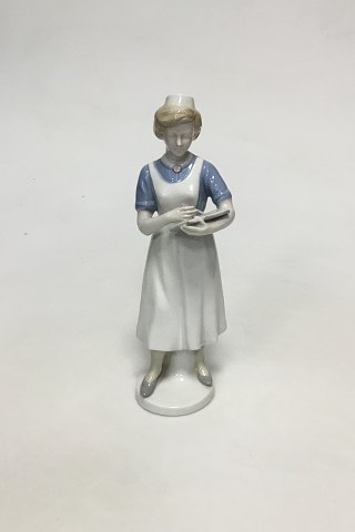 Gräfenthal Thüringen Tysk Porcelænsfigur af Sygeplejerske der noterer