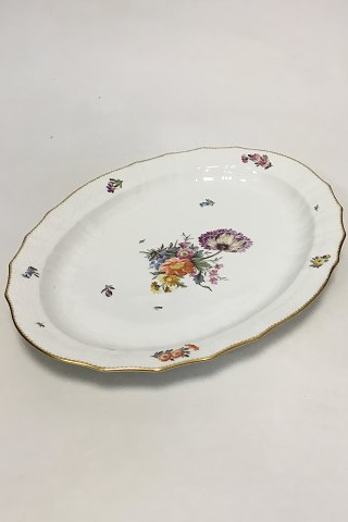 Royal Copenhagen Fuld Saksisk Blomst Stort ovalt fad No 1558