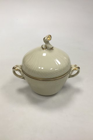 Royal Copenhagen Cream Curved with Gold (Pattern1235) Large Sugar Bowl with Lid 
No 1865