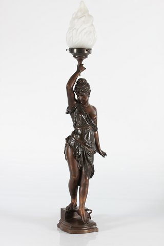 Art Nouveau 
Young lady figurine lamp