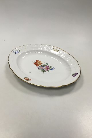 Royal Copenhagen Saksisk Blomst Let Ovalt fad No 1555