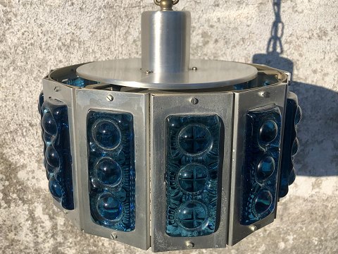 Lampe 
Aluminium og blåt glas
*500Kr
