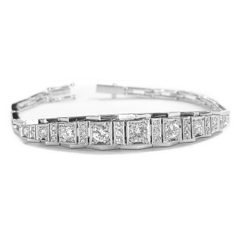 Willy Junget; A diamond bracelet in 18k white gold, total 1,20 ct.