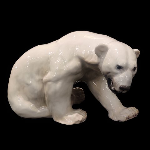 Bing & Grøndahl, Knud Kyhn; Stor porcelænsfigur, isbjørn #1857