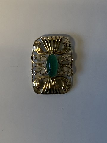 Pendant with green stone in 14 carat gold
Stamped 585
Height 33.94 mm