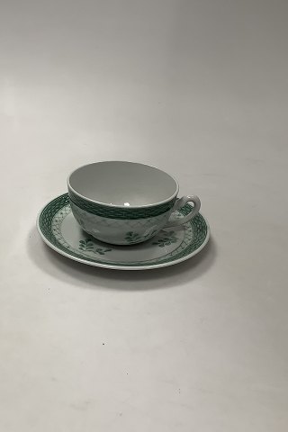 Royal Copenhagen Grøn Tranquebar Tea Cup and Saucer No 957