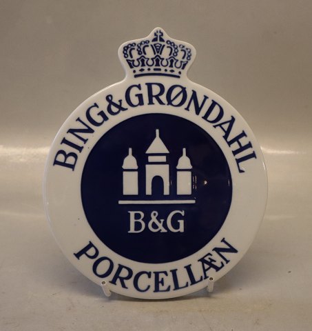 B&G Porcelain Dealer sign with crown 19 x 16 cm
