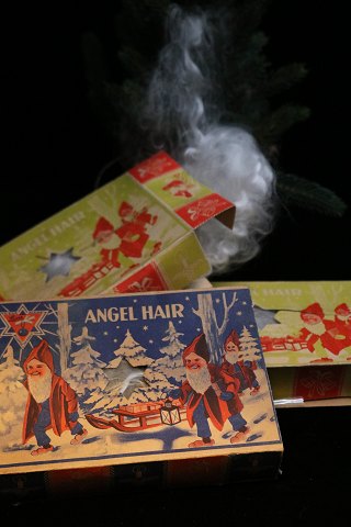 Old angel hair for the Christmas tree in original boxes from the 30s...