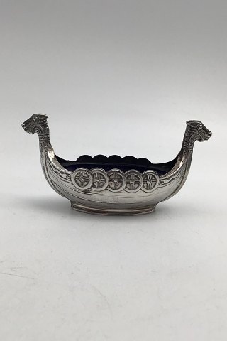 Svensk Sterling Sølv Saltkar (Viking Dragebåd)