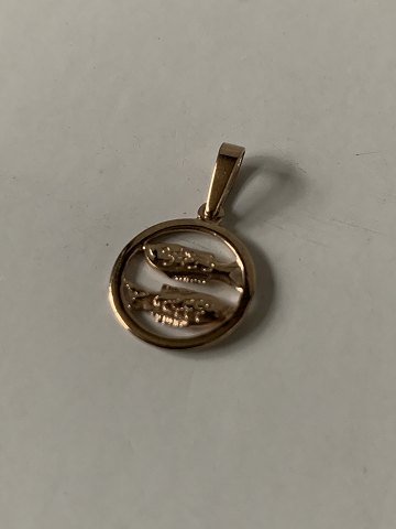 Zodiac sign for gold chain, Pisces. Pendants/Charms 8 carat Gold