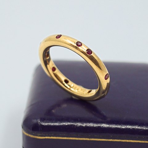 C. Antonsen; Ring in 14k gold set with rubies