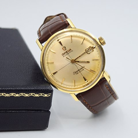 Omega; Seamaster De Ville armbåndsur i stål med guld 1968