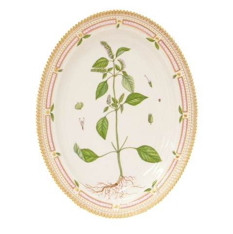 Royal Copenhagen Flora Danica large plate 3517. L: 
36cm. "Elsholtzia ceistata Willd."