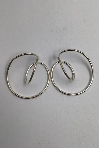 Georg Jensen Sterling Sølv Øreringe No. 554C Alliance Allan Scharff
