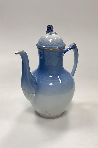 Bing og Grøndahl Blå Tone med guld Kaffekande med Låg No. 91a/301