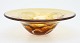 Art glass bowl, amber coloured, "Sputnik"Lars Hellsten.