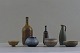 7 Rörstrand and others miniature vases and bowls in ceramic, eg. by Carl Harry 
Staalhane.